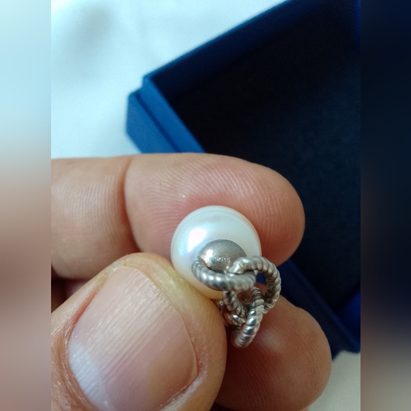 Vintage 925 Silver bracelet with real big pearl - Picture 3 of 7